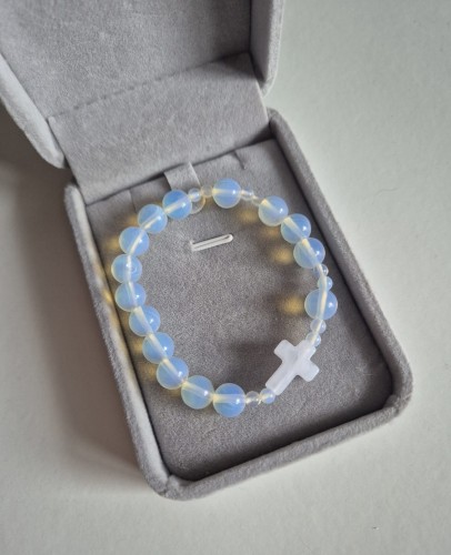 Bransoletka ROSARY MIST z kamieni naturalnych - niebieski opal