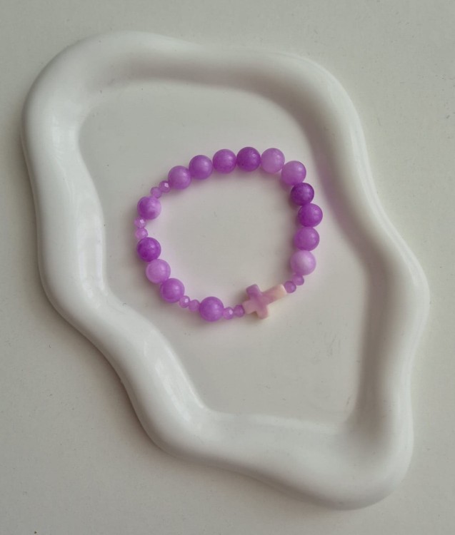 Bransoletka ROSARY LAVENDER z kamieni naturalnych - fioletowy ametyst