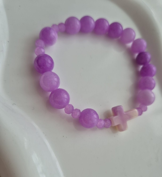 Bransoletka ROSARY LAVENDER z kamieni naturalnych - fioletowy ametyst